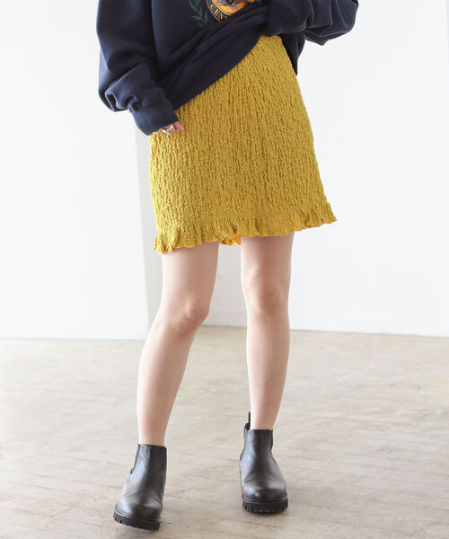 BeAMS DOT(ビームスドット)の「【WEB限定】BeAMS DOT / シャーリング ミニスカート(スカート・レディース・イエロー/ブルー・FREE)」の21枚目の写真