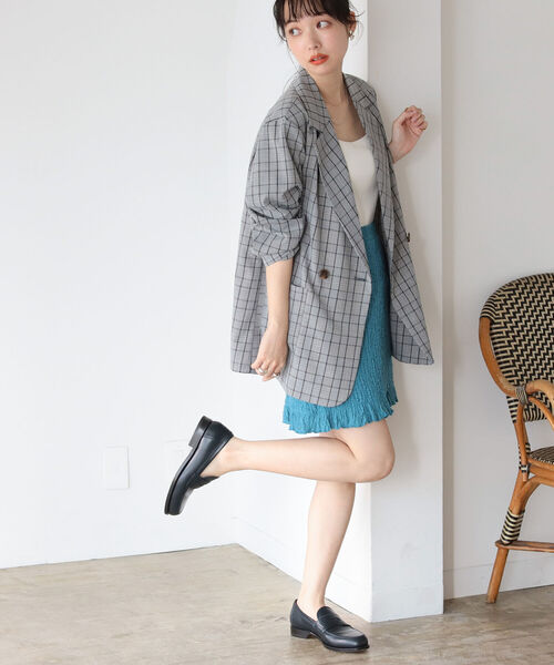 BeAMS DOT(ビームスドット)の「【WEB限定】BeAMS DOT / シャーリング ミニスカート(スカート・レディース・イエロー/ブルー・FREE)」の8枚目の写真