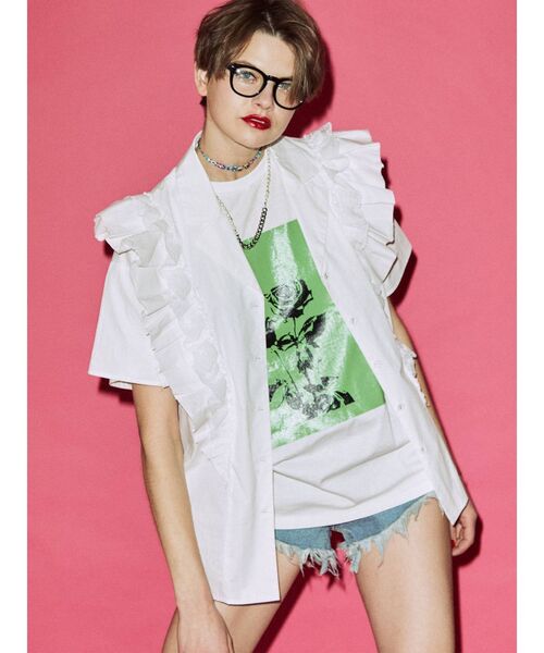 jouetie(ジュエティ)の「ローズフォト BIG Tシャツ(Tシャツ/カットソー・レディース・ブラック/オフホワイト/イエロー・MEDIUM)」の22枚目の写真