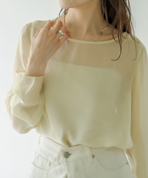 mystic（ミスティック）の「シアープルオーバー（Tシャツ/カットソー・レディース・アイボリー/オフホワイト/グレー・FREE）」の8枚目の写真