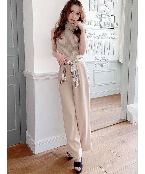 RESEXXY（リゼクシー）の「スカーフリボンワイドパンツ（その他パンツ・レディース・ブルー/ベージュ/ブラック・FREE）」の5枚目の写真