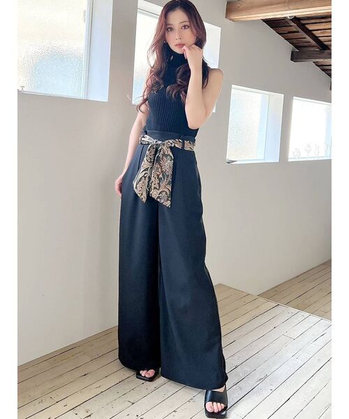 RESEXXY（リゼクシー）の「スカーフリボンワイドパンツ（その他パンツ・レディース・ブルー/ベージュ/ブラック・FREE）」の8枚目の写真