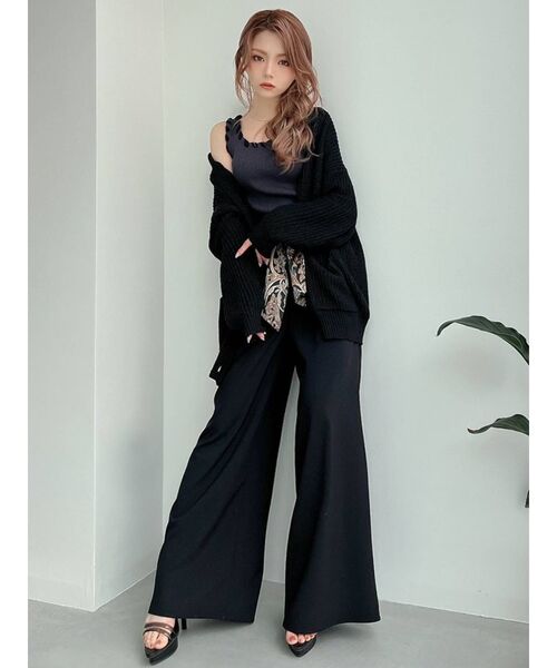 RESEXXY（リゼクシー）の「スカーフリボンワイドパンツ（その他パンツ・レディース・ブルー/ベージュ/ブラック・FREE）」の12枚目の写真