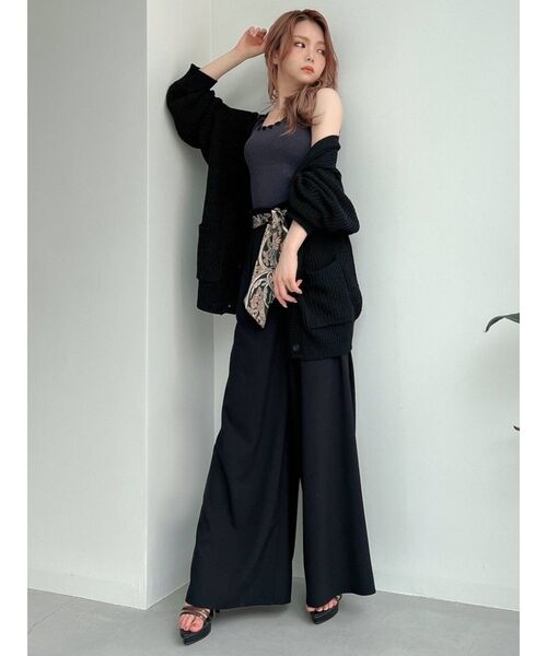 RESEXXY（リゼクシー）の「スカーフリボンワイドパンツ（その他パンツ・レディース・ブルー/ベージュ/ブラック・FREE）」の13枚目の写真