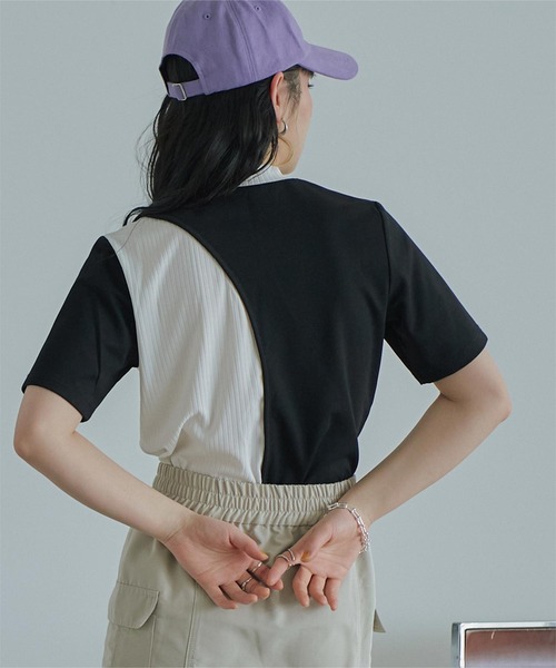miette（ミエット）の「カーブライントップス（Tシャツ/カットソー・レディース・ネイビー/ライトベージュ/イエロー/カーキ/ブラック/オフホワイト・FREE）」の19枚目の写真