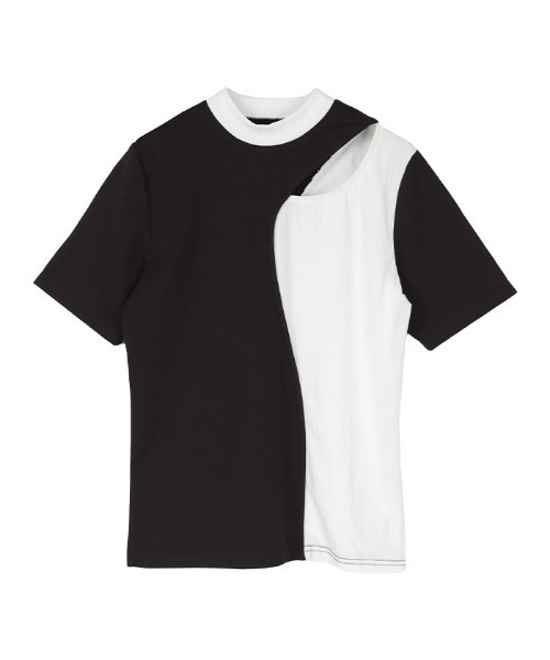 miette（ミエット）の「カーブライントップス（Tシャツ/カットソー・レディース・ネイビー/ライトベージュ/イエロー/カーキ/ブラック/オフホワイト・FREE）」の9枚目の写真