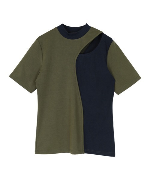 miette（ミエット）の「カーブライントップス（Tシャツ/カットソー・レディース・ネイビー/ライトベージュ/イエロー/カーキ/ブラック/オフホワイト・FREE）」の8枚目の写真