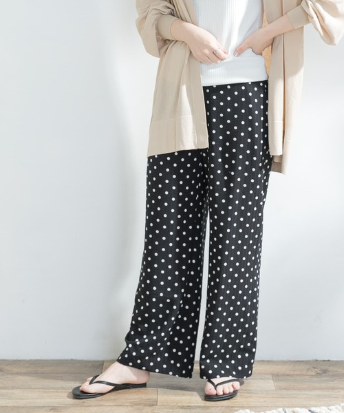 F by ROSSO（エフバイロッソ）の「F by ROSSO　ドットセミワイドパンツ（その他パンツ・レディース・ブラック/ブラウン・36/38）」の7枚目の写真