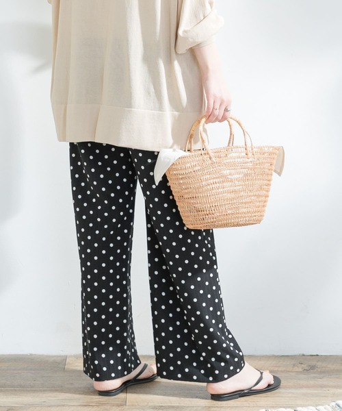 F by ROSSO（エフバイロッソ）の「F by ROSSO　ドットセミワイドパンツ（その他パンツ・レディース・ブラック/ブラウン・36/38）」の10枚目の写真