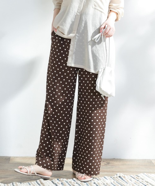 F by ROSSO（エフバイロッソ）の「F by ROSSO　ドットセミワイドパンツ（その他パンツ・レディース・ブラック/ブラウン・36/38）」の12枚目の写真