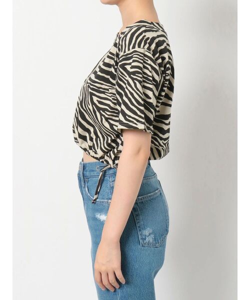 EVRIS（エヴリス）の「ドロストショートレングスTEE（Tシャツ/カットソー・レディース・その他1/ブラック/ホワイト・FREE）」の10枚目の写真