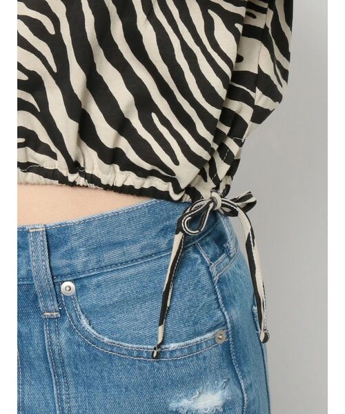 EVRIS（エヴリス）の「ドロストショートレングスTEE（Tシャツ/カットソー・レディース・その他1/ブラック/ホワイト・FREE）」の14枚目の写真