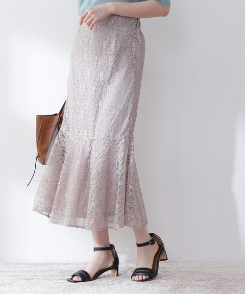 N.（N. Natural Beauty Basic）（エヌエヌナチュラルビューティーベーシック）の「◆レースマーメイドスカート（スカート・レディース・ライトグレー/ブラック/ブルー・MEDIUM）」の7枚目の写真
