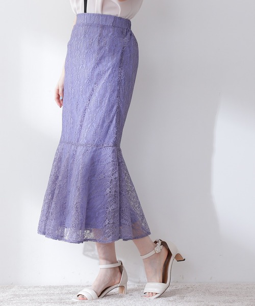 N.（N. Natural Beauty Basic）（エヌエヌナチュラルビューティーベーシック）の「◆レースマーメイドスカート（スカート・レディース・ライトグレー/ブラック/ブルー・MEDIUM）」の10枚目の写真