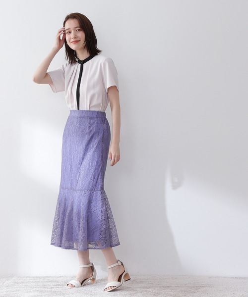 N.（N. Natural Beauty Basic）（エヌエヌナチュラルビューティーベーシック）の「◆レースマーメイドスカート（スカート・レディース・ライトグレー/ブラック/ブルー・MEDIUM）」の11枚目の写真