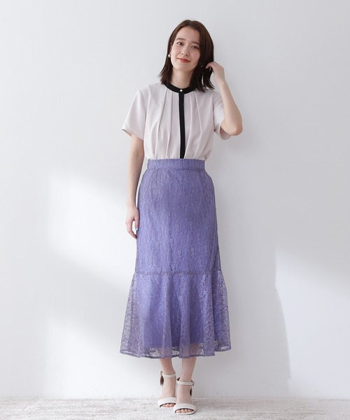 N.（N. Natural Beauty Basic）（エヌエヌナチュラルビューティーベーシック）の「◆レースマーメイドスカート（スカート・レディース・ライトグレー/ブラック/ブルー・MEDIUM）」の12枚目の写真