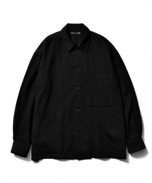 MINEDENIM（マインデニム）の「C.Wool Denim Over SH（シャツ/ブラウス・メンズ・ブラック/ネイビー・1/2）」の2枚目の写真