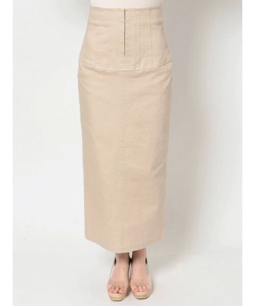 LAGUNAMOON(ラグナムーン)の「ウエストステッチデザインタイトスカート(スカート・レディース・ブラック/ベージュ/グレー・SMALL/MEDIUM)」の5枚目の写真