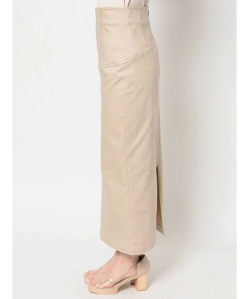 LAGUNAMOON(ラグナムーン)の「ウエストステッチデザインタイトスカート(スカート・レディース・ブラック/ベージュ/グレー・SMALL/MEDIUM)」の4枚目の写真