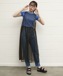 Glitter tulle キャミワンピース