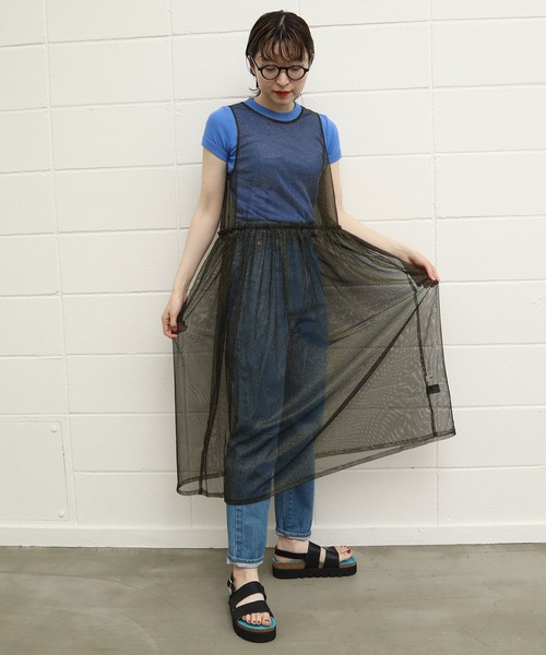 I am I in fact...（アイアムアイインファクト）の「Glitter tulle キャミワンピース（ワンピース・レディース・ピンク/ブラック/ゴールド・FREE）」の19枚目の写真