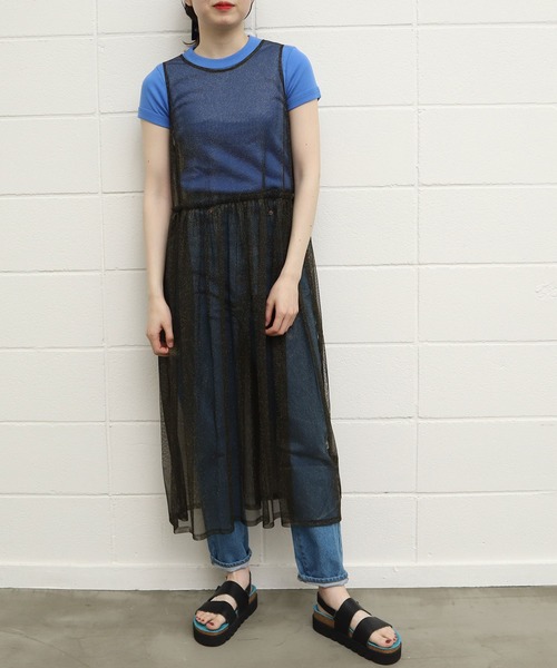 I am I in fact...（アイアムアイインファクト）の「Glitter tulle キャミワンピース（ワンピース・レディース・ピンク/ブラック/ゴールド・FREE）」の18枚目の写真