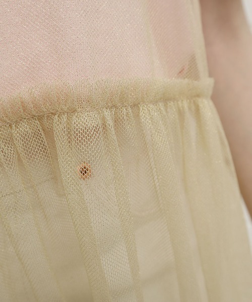 I am I in fact...（アイアムアイインファクト）の「Glitter tulle キャミワンピース（ワンピース・レディース・ピンク/ブラック/ゴールド・FREE）」の17枚目の写真