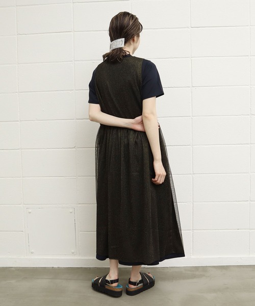 I am I in fact...（アイアムアイインファクト）の「Glitter tulle キャミワンピース（ワンピース・レディース・ピンク/ブラック/ゴールド・FREE）」の4枚目の写真