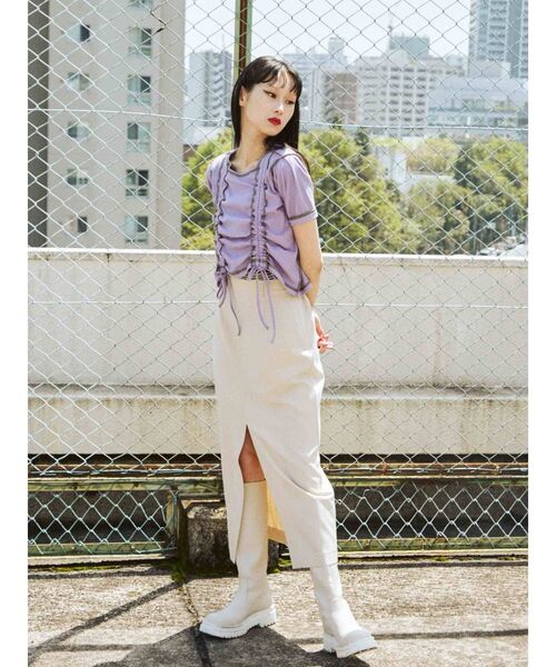 jouetie（ジュエティ）の「ハーフスリーブリバーシブルギャザーテレコトップス（Tシャツ/カットソー・レディース・ブラック/パープル/レッド/その他1/その他2・MEDIUM）」の12枚目の写真