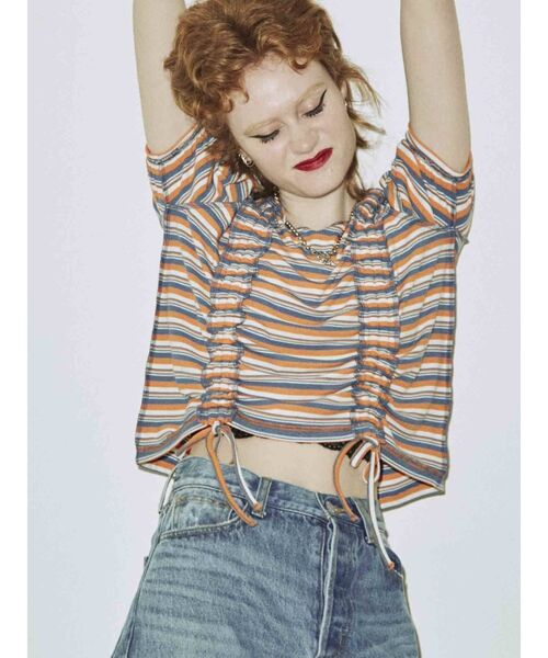 jouetie（ジュエティ）の「ハーフスリーブリバーシブルギャザーテレコトップス（Tシャツ/カットソー・レディース・ブラック/パープル/レッド/その他1/その他2・MEDIUM）」の14枚目の写真