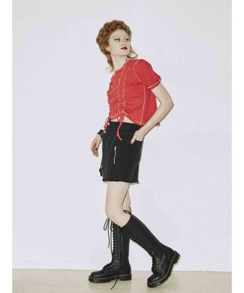 jouetie（ジュエティ）の「ハーフスリーブリバーシブルギャザーテレコトップス（Tシャツ/カットソー・レディース・ブラック/パープル/レッド/その他1/その他2・MEDIUM）」の10枚目の写真