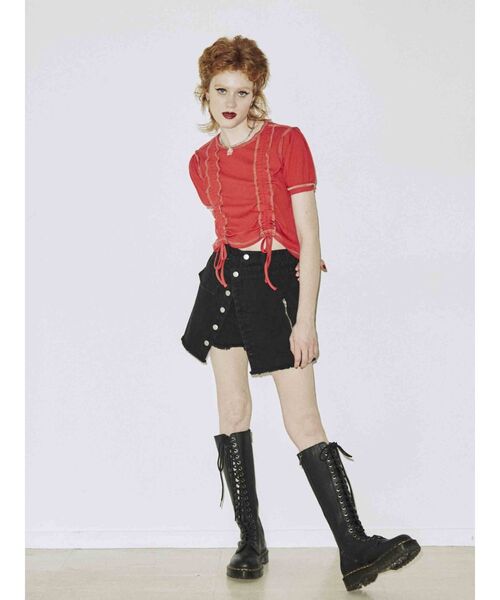 jouetie（ジュエティ）の「ハーフスリーブリバーシブルギャザーテレコトップス（Tシャツ/カットソー・レディース・ブラック/パープル/レッド/その他1/その他2・MEDIUM）」の11枚目の写真