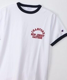 Champion チャンピオン カレッジプリント半袖リンガーTシャツ