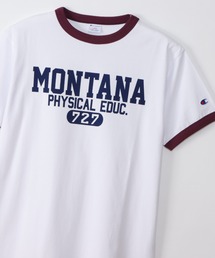 Champion チャンピオン カレッジプリント半袖リンガーTシャツ