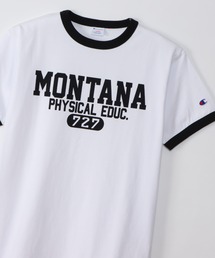 Champion チャンピオン カレッジプリント半袖リンガーTシャツ