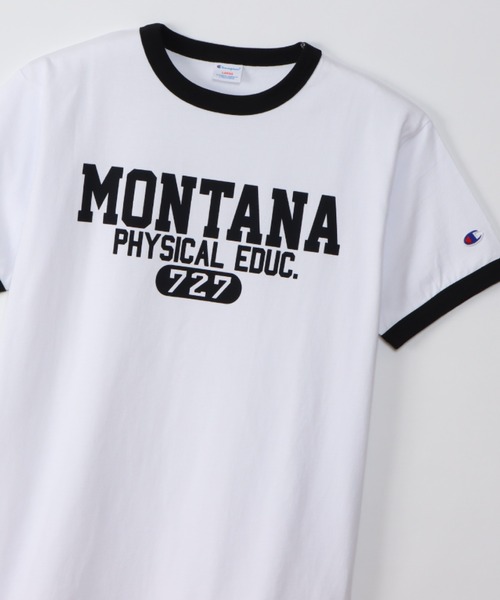 Champion(チャンピオン)の「Champion チャンピオン カレッジプリント半袖リンガーTシャツ(Tシャツ/カットソー・メンズ・ネイビー/ベージュ/ブラック/レッド・S/M/XL/L)」の2枚目の写真