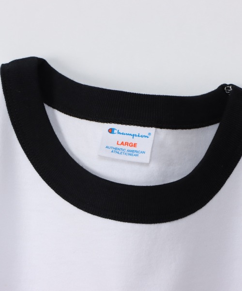 Champion(チャンピオン)の「Champion チャンピオン カレッジプリント半袖リンガーTシャツ(Tシャツ/カットソー・メンズ・ネイビー/ベージュ/ブラック/レッド・S/M/XL/L)」の11枚目の写真