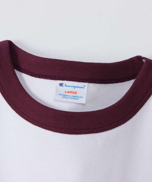 Champion(チャンピオン)の「Champion チャンピオン カレッジプリント半袖リンガーTシャツ(Tシャツ/カットソー・メンズ・ネイビー/ベージュ/ブラック/レッド・S/M/XL/L)」の13枚目の写真