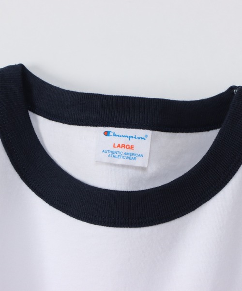 Champion(チャンピオン)の「Champion チャンピオン カレッジプリント半袖リンガーTシャツ(Tシャツ/カットソー・メンズ・ネイビー/ベージュ/ブラック/レッド・S/M/XL/L)」の15枚目の写真