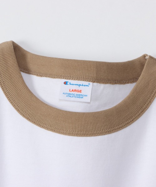 Champion(チャンピオン)の「Champion チャンピオン カレッジプリント半袖リンガーTシャツ(Tシャツ/カットソー・メンズ・ネイビー/ベージュ/ブラック/レッド・S/M/XL/L)」の17枚目の写真