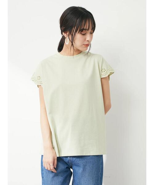 Green Parks(グリーンパークス)の「・SUGAR SPOON アイレットフレンチTシャツ(Tシャツ/カットソー・レディース・イエロー/パープル/オフホワイト/ブラック・FREE)」の7枚目の写真