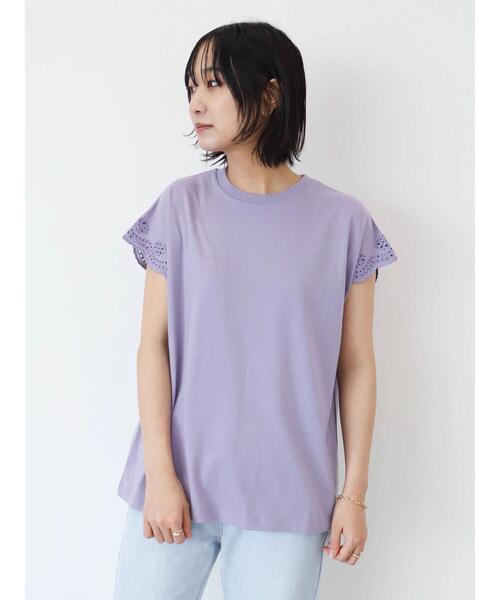 Green Parks(グリーンパークス)の「・SUGAR SPOON アイレットフレンチTシャツ(Tシャツ/カットソー・レディース・イエロー/パープル/オフホワイト/ブラック・FREE)」の8枚目の写真