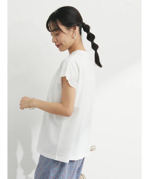 Green Parks(グリーンパークス)の「・SUGAR SPOON アイレットフレンチTシャツ(Tシャツ/カットソー・レディース・イエロー/パープル/オフホワイト/ブラック・FREE)」の12枚目の写真