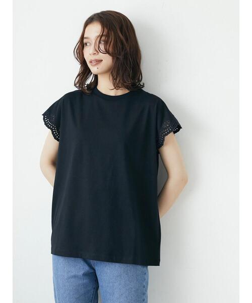 Green Parks(グリーンパークス)の「・SUGAR SPOON アイレットフレンチTシャツ(Tシャツ/カットソー・レディース・イエロー/パープル/オフホワイト/ブラック・FREE)」の16枚目の写真