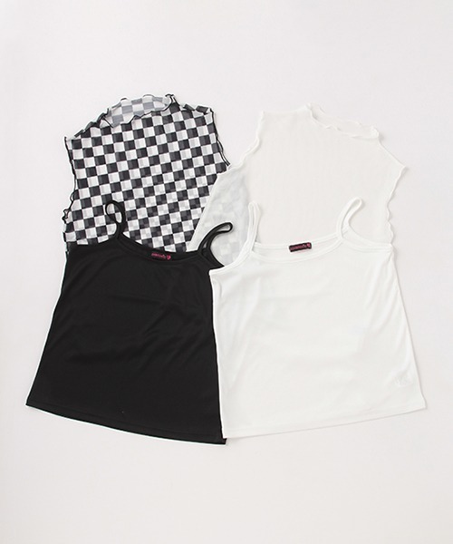 LOVETOXIC（ラブトキシック）の「シアータンクキャミSET（アンサンブル・キッズ・オフホワイト/マルチ・S/M/L）」の12枚目の写真