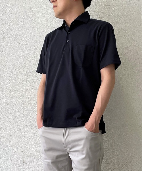 IKKA LOUNGE(イッカラウンジ)の「ALTIMA カッタウェーポロシャツ(ポロシャツ・メンズ・ネイビー/ブルー/ダークネイビー・M/L/XL/S)」の3枚目の写真