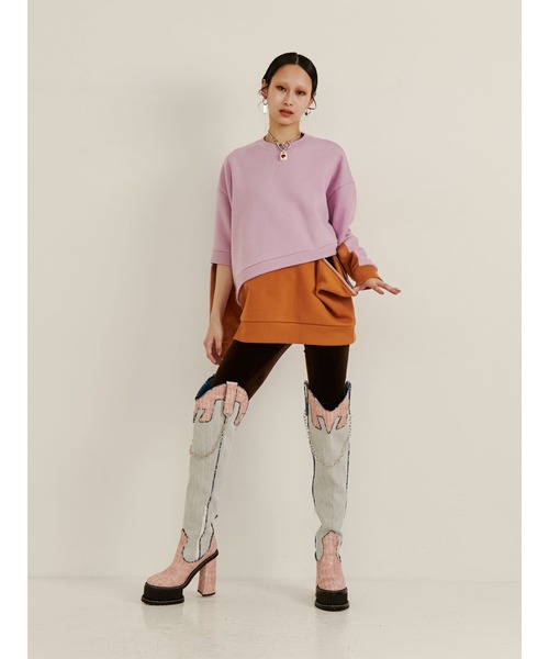 PAMEO POSE（パメオポーズ）の「Velor Loose Leggings（レギンス/スパッツ・レディース・ブラック/ブラウン・FREE）」の9枚目の写真