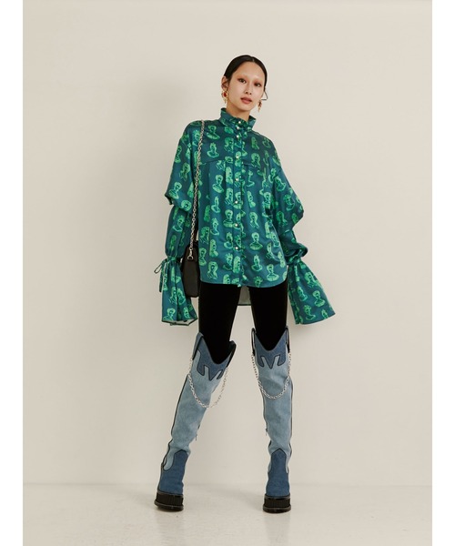 PAMEO POSE（パメオポーズ）の「Velor Loose Leggings（レギンス/スパッツ・レディース・ブラック/ブラウン・FREE）」の3枚目の写真