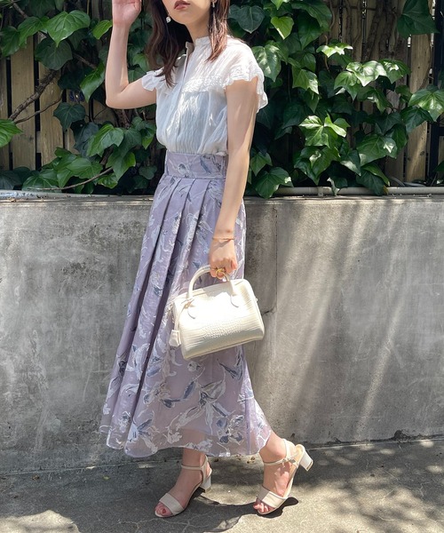 natural couture(ナチュラルクチュール)の「オパールフラワーアシメタックスカート(スカート・レディース・ブラック/ライトベージュ/ブルー・FREE)」の19枚目の写真