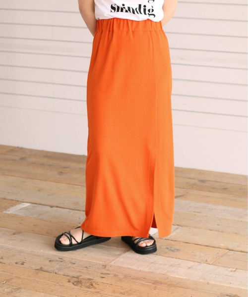 cepo（セポ）の「アシメスリットタイトスカート（スカート・レディース・ブラック/オレンジ/グリーン・M）」の3枚目の写真